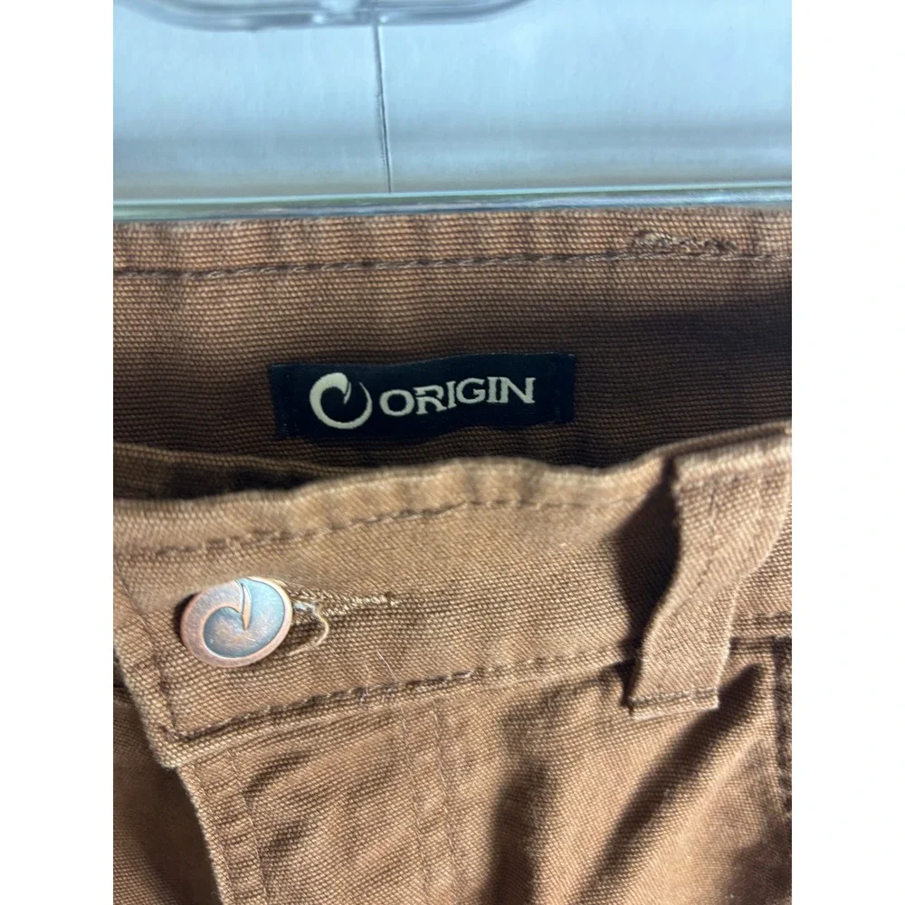 Origin USA Mens Straight Leg Canvas Work Pants Brown 34x30 Made in America jocko